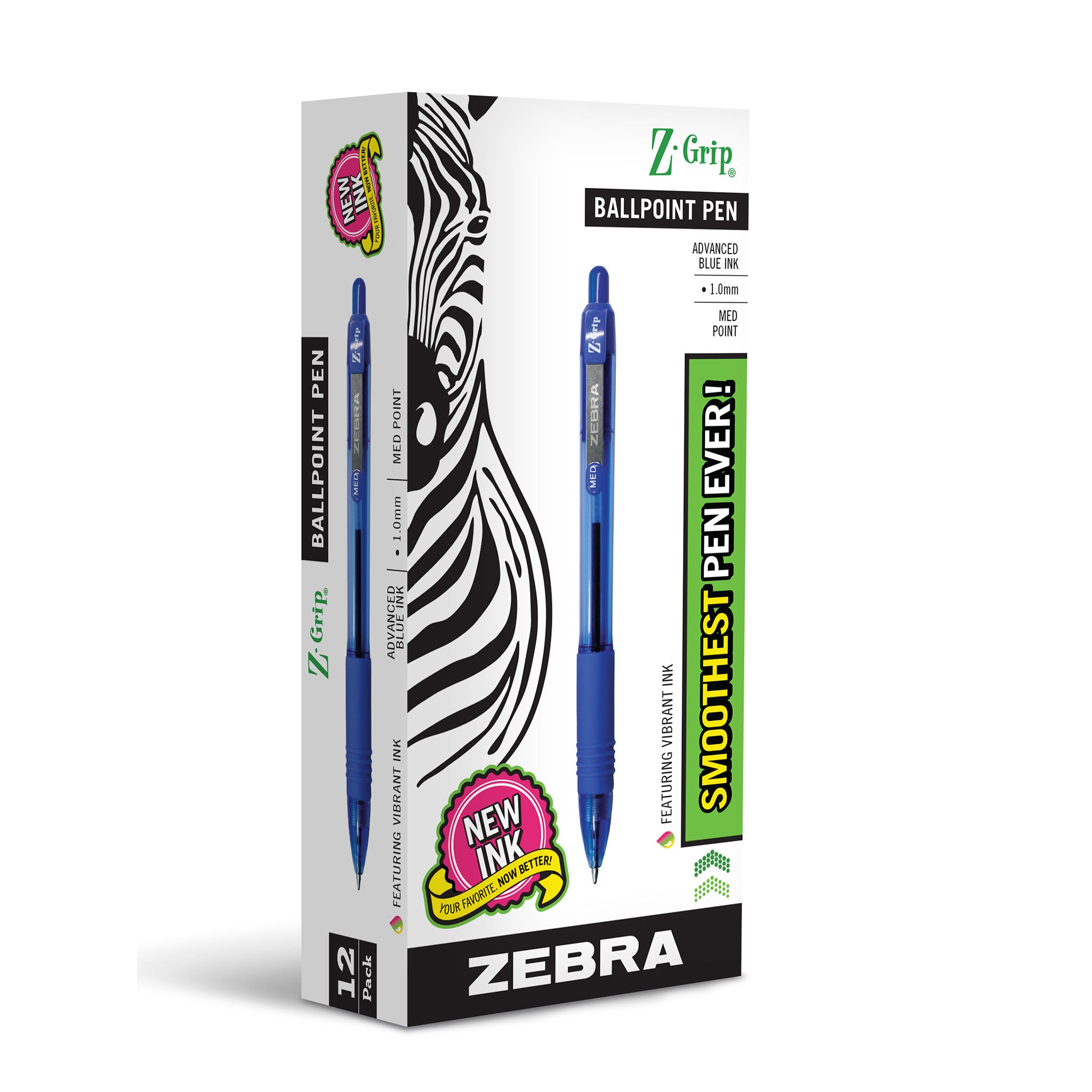 22220Z-GripRetractableBallpoint1.0mmBlueDozen