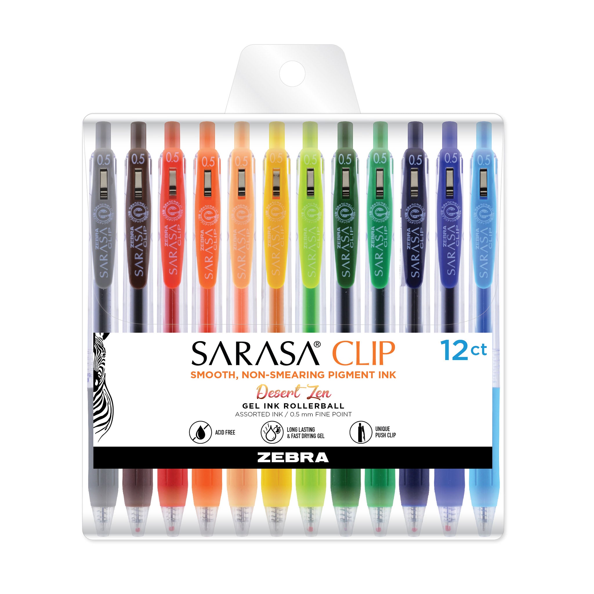 44000SarasaClipGelRetractable0.5mmDesertZen12Pk