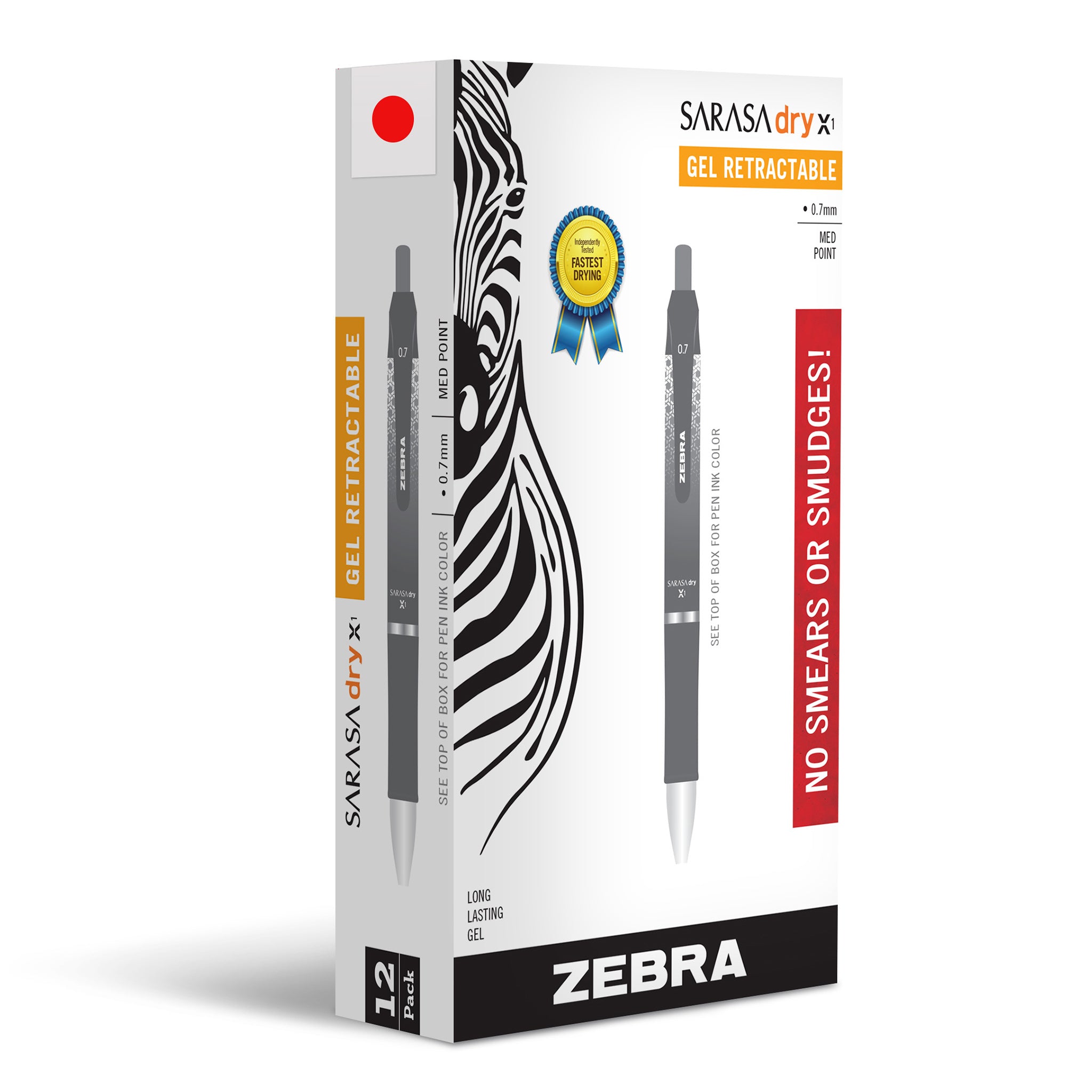 45630_Sarasa_Dry_X1_Gel_Retractable_RDI_0.7mm_Red_Dozen