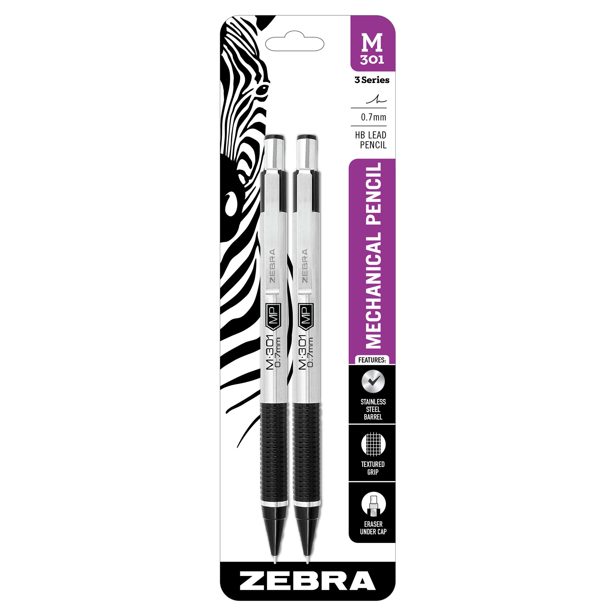 54312_M-301_Mechanical_Pencil_0.7mm_Black_2pk