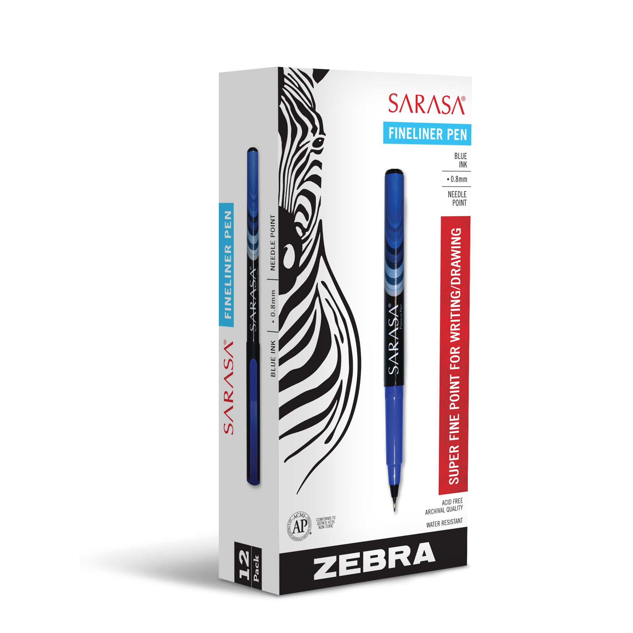 66120_Sarasa_Fineliner_Pen_0.8mm_Blue_Dozen